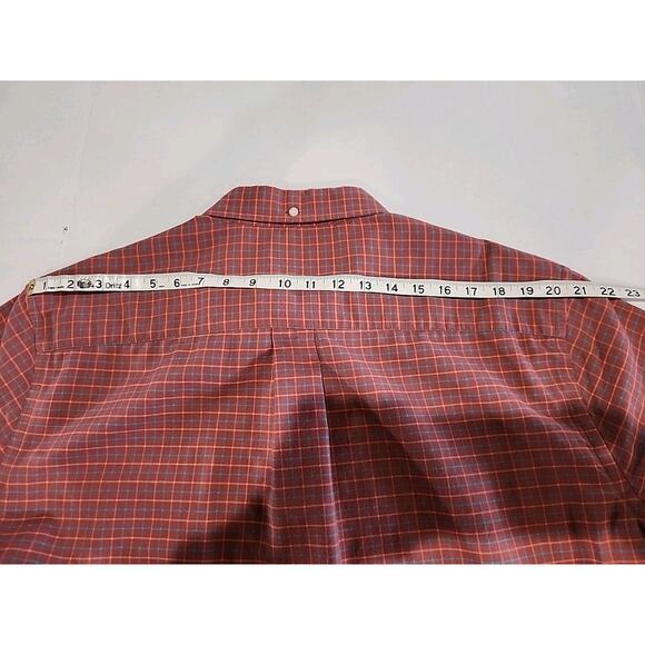 Foundry Supply Shirt Men's XLT Button Up Burnt Red Checked Short Sleeve - Picture 8 of 9